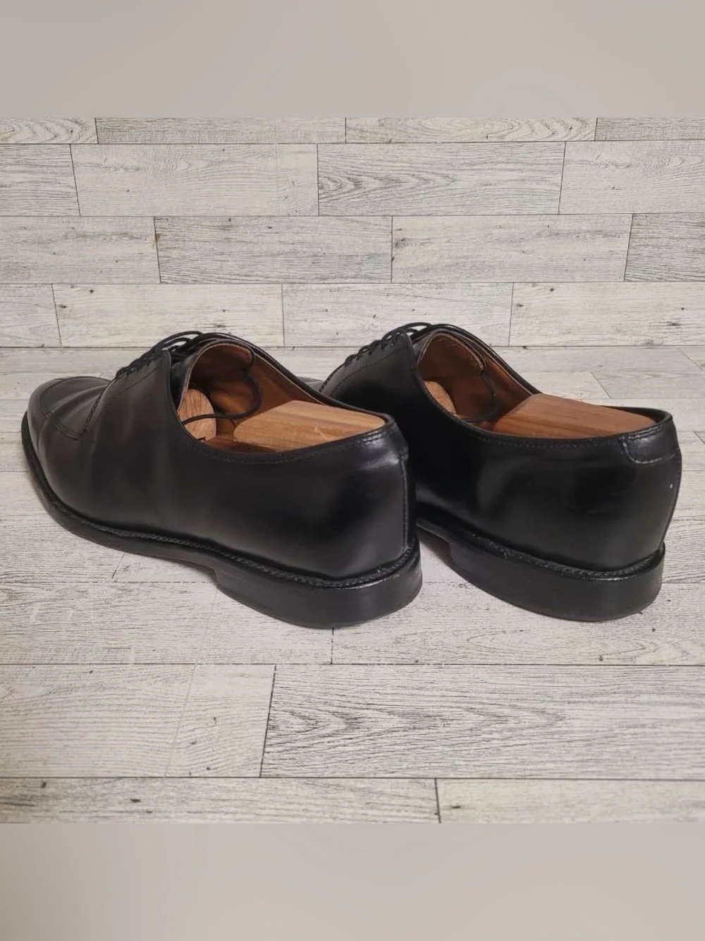 Men’s Allen Edmonds Delray Black Leather Lace Up Split Toe Oxford Shoes Size 9